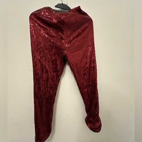 Red sequin mid-rise jogger pants size Medium BRAND NEW. NY & Co. - Picture 3 of 4